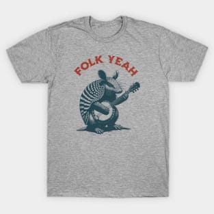 Folk Yeah - Armadillo playing Banjo T-Shirt